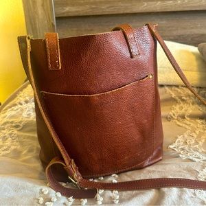 Portland Leather Goods Crossbody Tote - Nutmeg